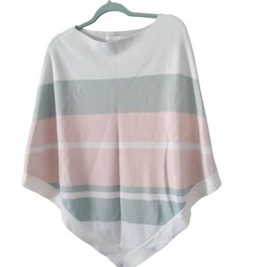 Barefoot Dreams CozyChic Ultra Lite Poncho OS Stripe Beach Resortwear